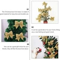 Julglitterrosetter - Satinrosetter - Julgransdekoration - Guld
