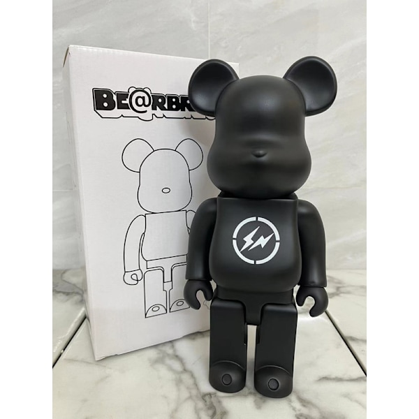 Bearbricks 400% voldelig bjørn byggeklodser bjørnmodel håndlavet samlerlegetøj gave mode ornament skulptur statue 28CM Black