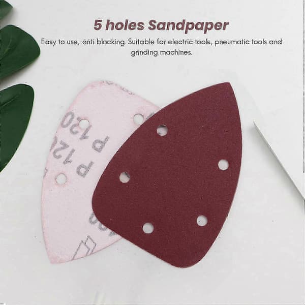 60+80+120 korning sandpapirark, 30-pakning for Black & Decker håndsliper