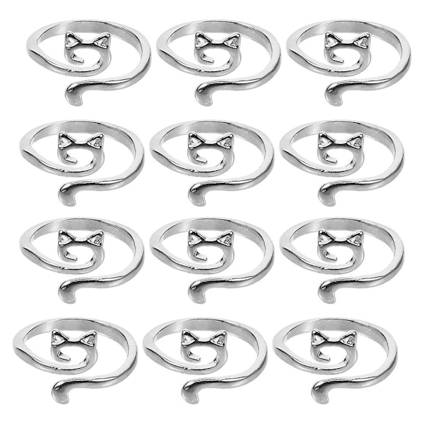 12 stk Hekle Ring Hekle Spenningsring Hekle Ring for Finger Hekling Ringer Strikking Ring