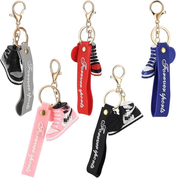 5-pack Sneaker Keychain, Basketball Shoe Pendant Keychain, All
