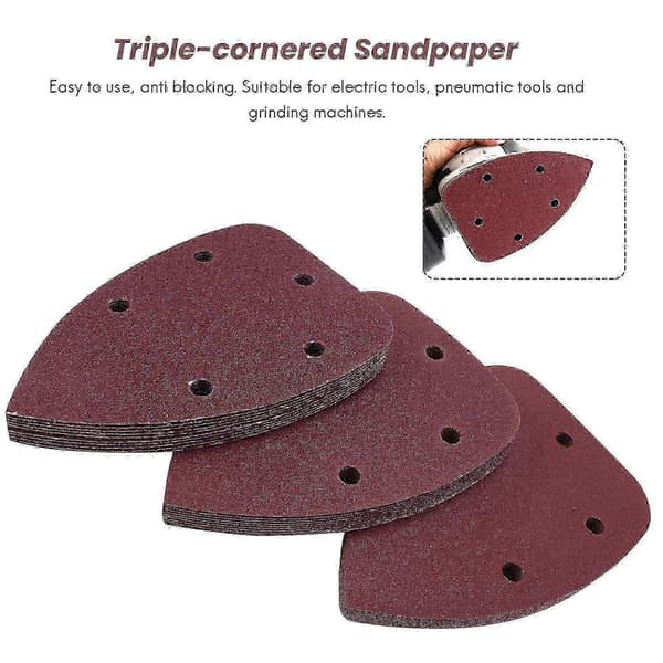 60+80+120 korning sandpapirark, 30-pakning for Black & Decker håndsliper