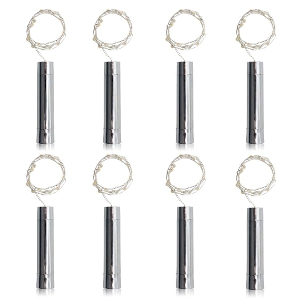 20-LED Vinkorklampor AA Batteridrivna, 1 Meter Ren Vit Min, 2-pack