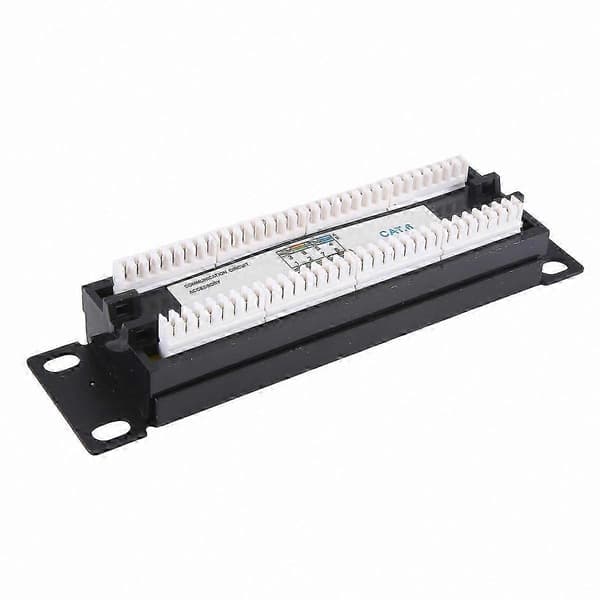8-portars CAT6 patchpanel 1U rackmonterad nätverksadapter med RJ45-kontakter Black