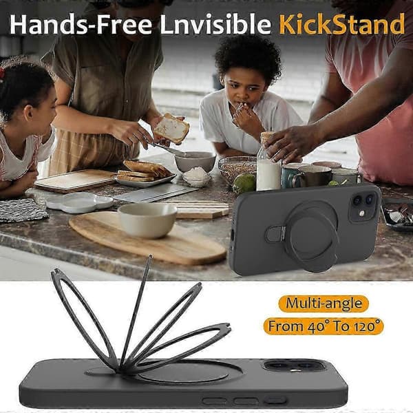 Magnetisk deksel til iPhone 11 med ringstativ PC+Silikon Fallsikkert telefondeksel Style H