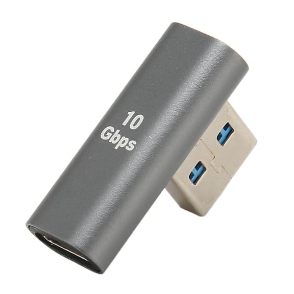 90-graders USB-hane till USB-C-hona adapter, USB 3.0 till Typ-C-adapter för bärbar dator, telefon och PC