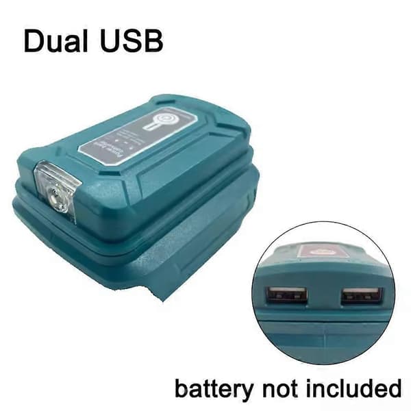 Power Source for Makita Lithium-Ion Battery Fast Charging Outdoor LED Light Blue Dual USB