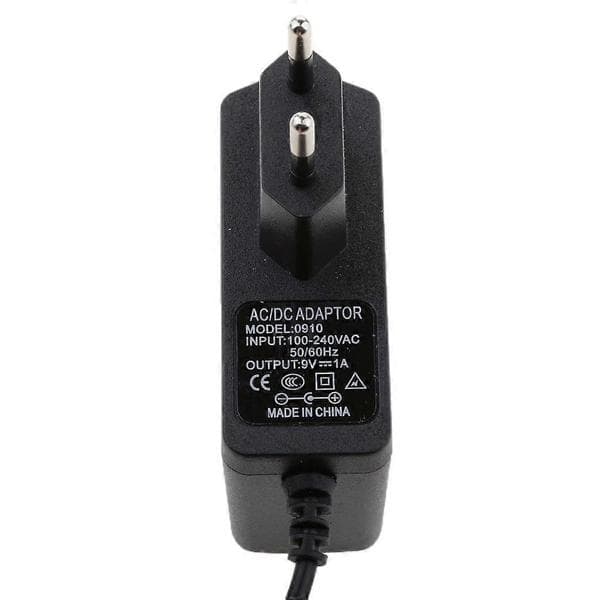 100-240V DC Adapter 9V 1A EU Plugg Strømforsyning Konverter Ledning Transformator 50Hz,
