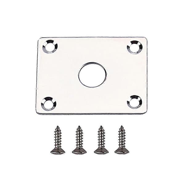 1 sæt Gt103 stil jackplade guitar bas output input jack stik til elektrisk guitar dele (sølv)