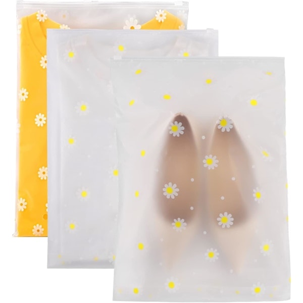 10 stk. genanvendelige Ziplock-poser, 40 x 28 cm store plastikposer til hospital, rejseopbevaring af tøj, gennemsigtige forseglingsposer, vandtæt arr