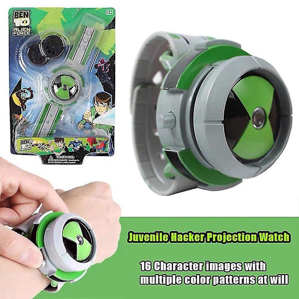 Ben 10 Omnitrix Projektor Klocka 16 Karaktärsbilder Armbandsur Barnleksak