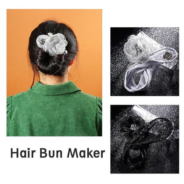 Kvinner Lat Hårkrøller Blomst Vridende Hårknute Maker oss~ Nye Tilbehør white/one-size