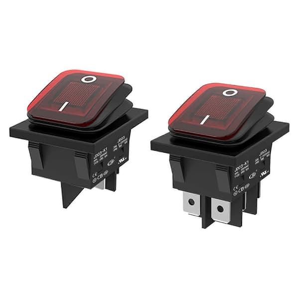 2 stk 30A strømbryter 125V/250V AC båtvippebryter PÅ/AV-bryter 4-pins vekslebryter