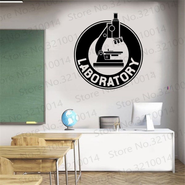 Microscope Wall Stickers Bedroom Laboratory Art Decal Chemistry Science Biology