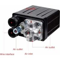 Trykkbryter for luftkompressor med 4 uttak 0.5-0.8 Mpa 220V