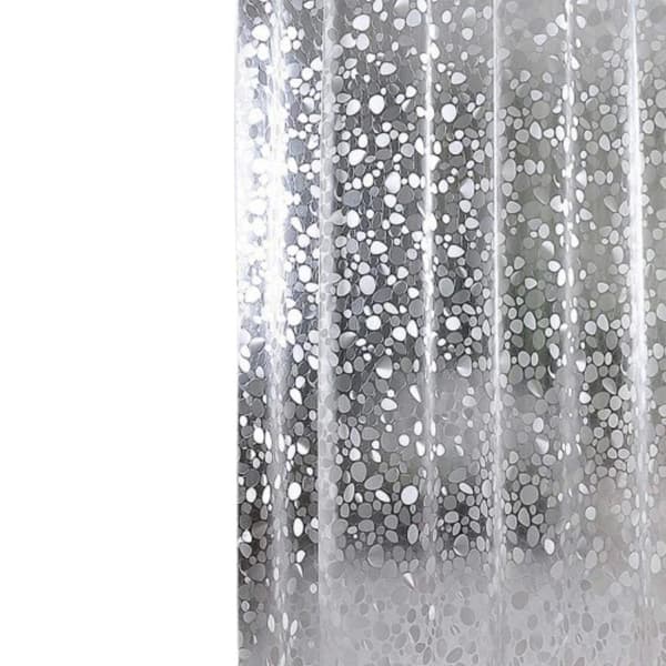 Duschdraperi med stenmönster Transparent Transparent 2 x 1.8 m