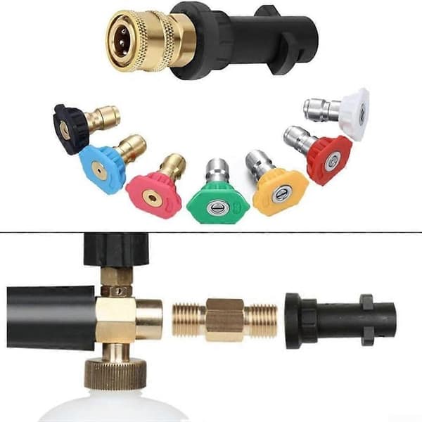 Skumdyse til højtryksrenser til Karcher, 3500 PSI Quick Connect 1/4 tomme adapter, MultiAngle Spray