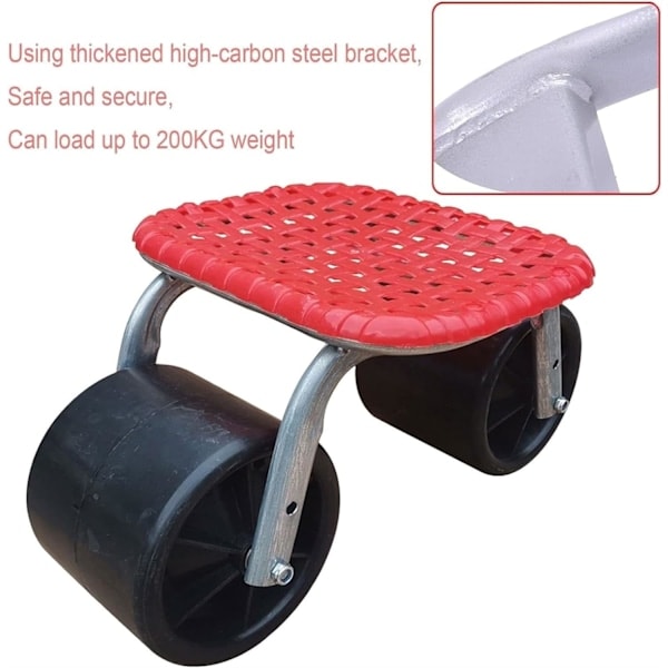 Garden Seat with Wheels, Mobile Garden Stool with Detachable Back Support with Wheels, Garden Stool