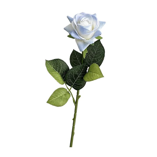 Kunstig silkeroseblomst – Ægte berøring – til hjemmekontor blomsterdekoration Blue