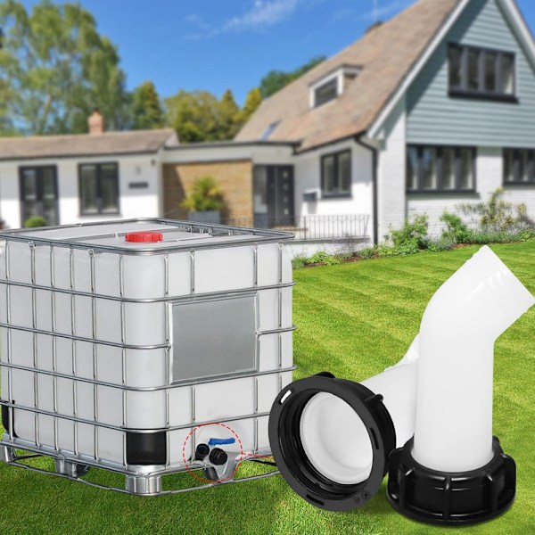 2 st tappningsrör med mutter IBC 1000L, vattenbehållare munstycksförlängningsventilanslutning, slangmunstycke IBC adapter vattentank