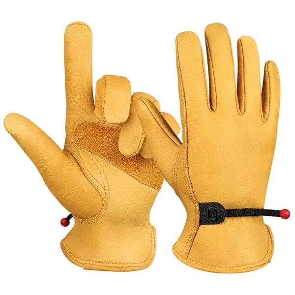 Pair Work Gloves Welding Working Gloves Cowhide Leather Palm Safety Protective Garden Mechanical Repaire Gloves Wear-resisting