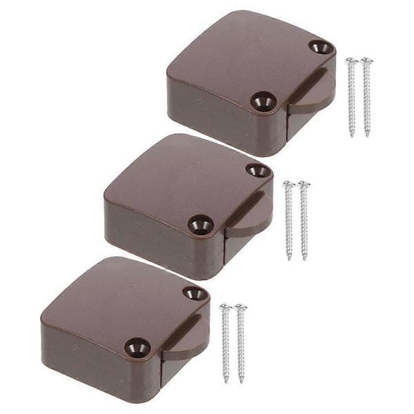 Dørkontakt til skabslys Auto Reset ABS Kobbermateriale Følsom Trigger Bred Anvendelse 3-pak Coffee 3.80X3.30X1.50CM