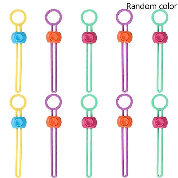 Chipsposeklemmer, snackposeforseglingsklemmer, farvede s og tapeforseglingsklemme I8B2 Color random 10pcs