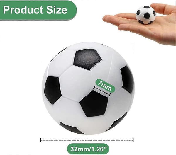 Bordsfotbollsbollar 32 mm, 6 st ersättningsbollar för bordsfotboll