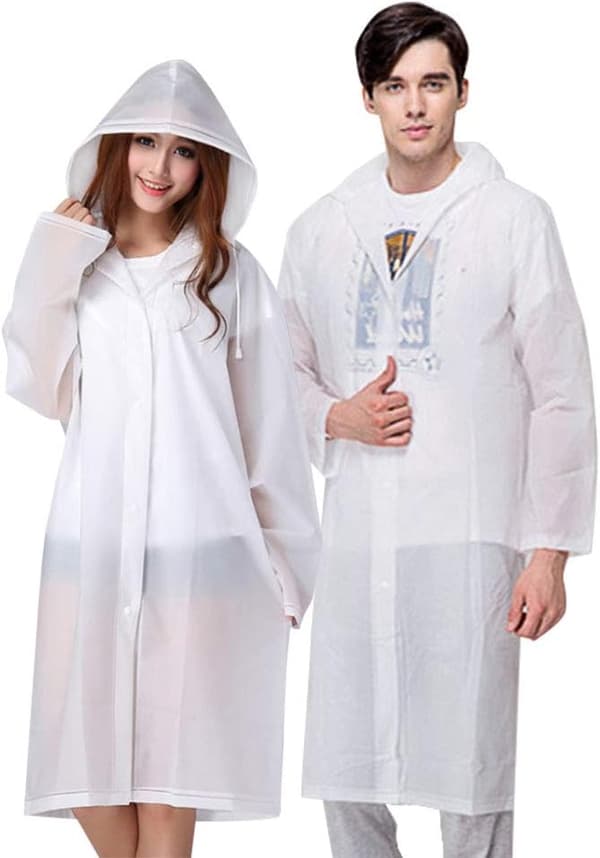 Regnponcho, 2 stk regnponcho, gjenbrukbar poncho EVA-materiale