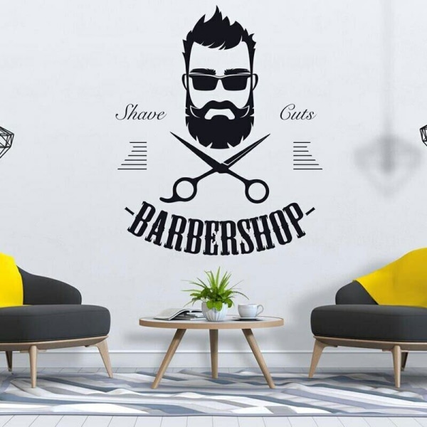 Barber Shop Decal Hairdressing Man Salon Wall Sticker Hipster Barber Life Barber
