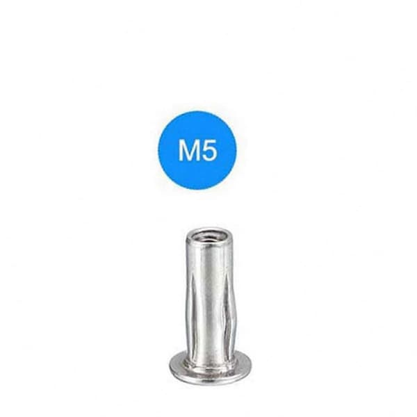 M5 Multi-Grip Naglemuttere, 40 Stk. 304 Rustfritt Stål Gjengede Innsatser for Industrielle Konstruksjonsfester Silver
