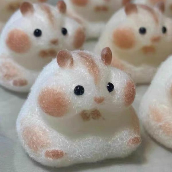 Håndlaget Taba Squishy Liten Hamster Silikon Klemmeleke for Stressavlastning Søt Hamster Lekegaver