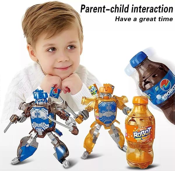 Cola Drikke Boks Deformert Brus Robot Transformerende Robot Samling Blue