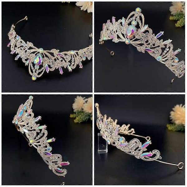 Elegant kronebrudehodeplagg for dekor med rhinestone-elementer
