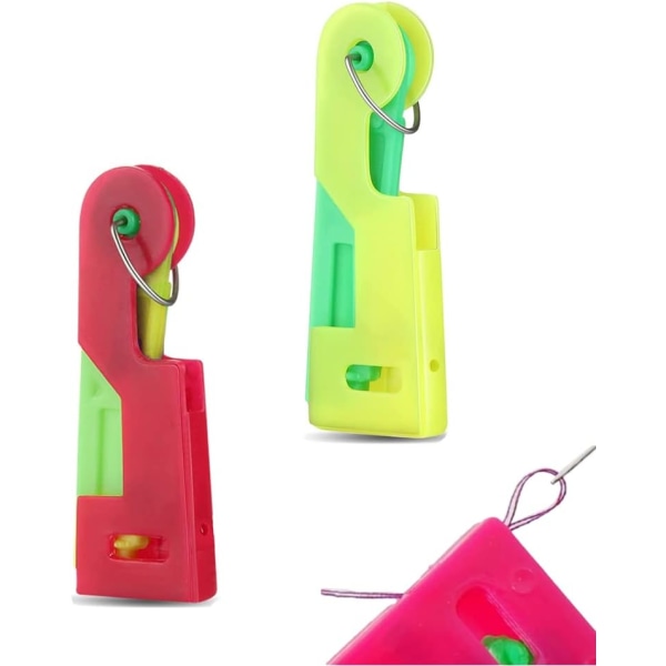 Nålträdare för 2 delar, handsömnadsnålar i plast, trädverktyg för DIY, nålträdare för handsömnad