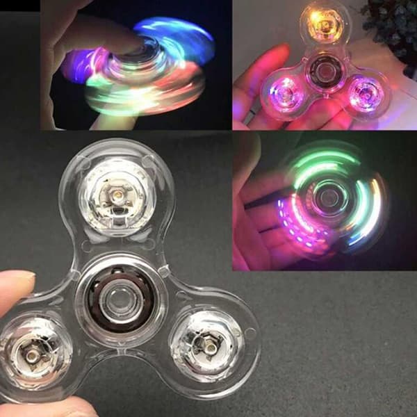 Lysande LED-valo Spinner Käsihyrrät Hehku pimeässä valossa