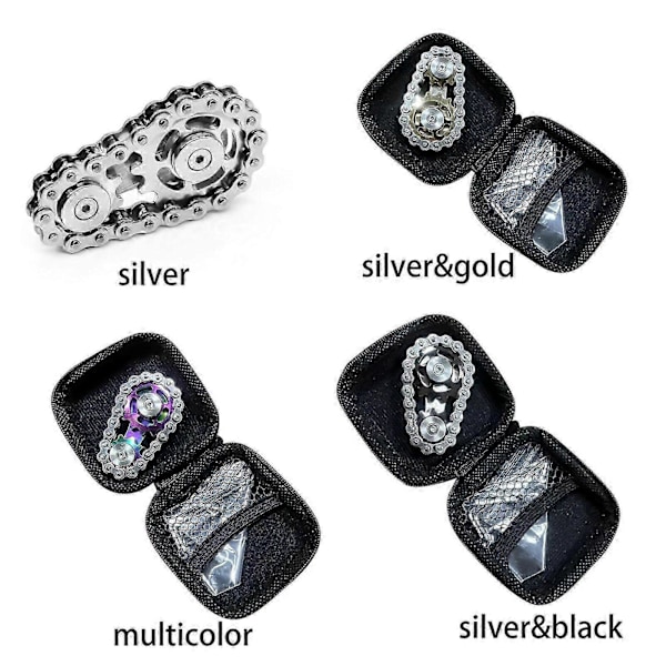 Cykelkæde Gear Fidget Spinner Metal Tandhjul Høj kvalitet Rustfrit Stål Nyhedslegetøj 5 X 5 X 3 Cm Holdbar Gyro multicolor