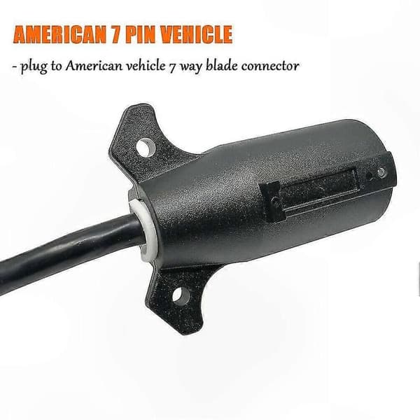 7-pinners US-bil til 13-pinners EU-tilhengerlys adapterkonverter flat kontakt til rund pluggforbindelse Black
