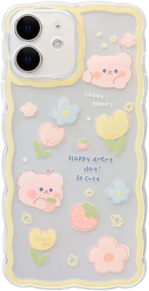 Compatible with iPhone 12 Case Transparent Cute Strawberries