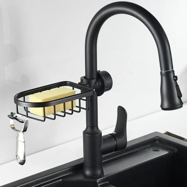 2-pack shower caddy without drilling, adjustable stainless steel shower shelf for bathroom and kitchen, black