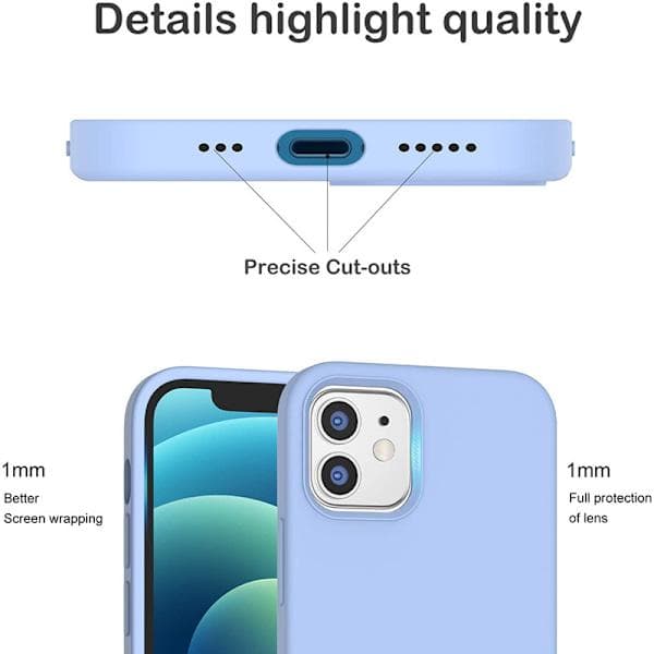 iPhone 12/12 Pro Skal Ljusblå A 100cm