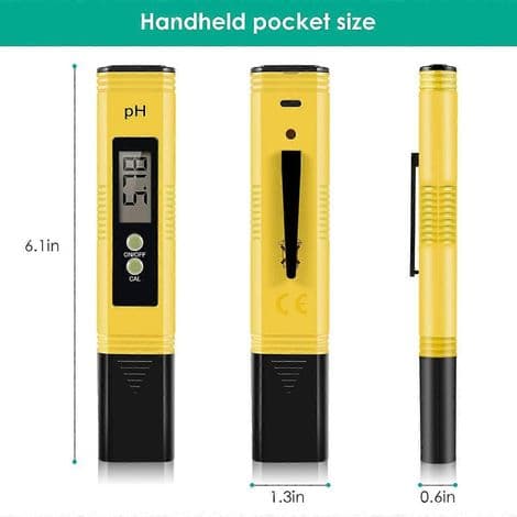 Digital pH-mätare med hög precision och automatisk temperaturkompensering, mätområde 0-14
