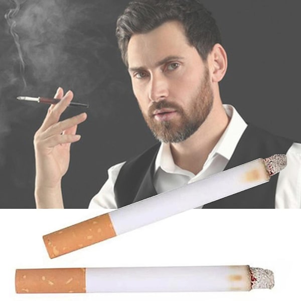 2 st Låtsasrök Leksaker Rekvisita Realistiskt Utseende Falska Scen Puff Cigarett för Skämt Halloween Kostym U