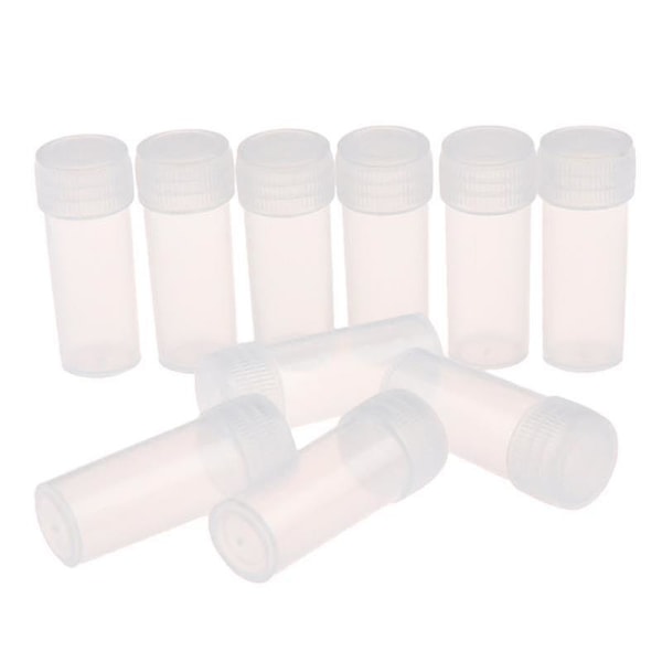 100pcs 5ml Plastic Test Tubes Screw Cap Bottles For School Chemistry Supplies