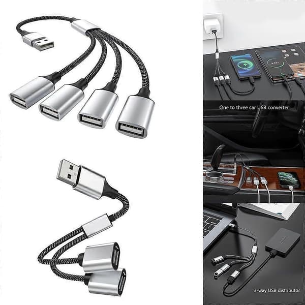 USB/Type C han til 2/3 USB hun kabeladapter USB OTG splitterkabelkonverter