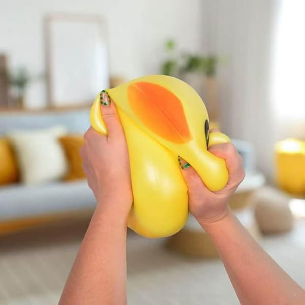 And Squishy Jumbo, Klembar Kæmpe Squishy Sensorisk Stressbold, Nyhed Angstdæmpende Fidgetlegetøj til Voksne & Skrivebordsbrug (gul) yellow