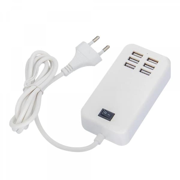 USB-driven aluminium USB-hubb med 6 portar