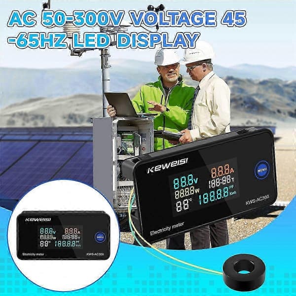 AC-voltmeter 50-300V 45-65Hz 0-10A detekteringskretsmonitor
