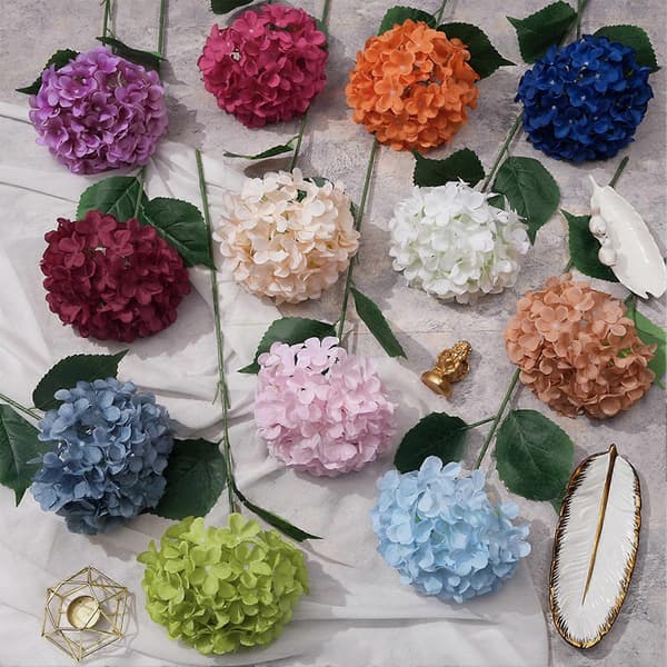 Kunstig Hortensia Blomst – til Midtpunkt & Udstilling – med Realistisk Light Blue