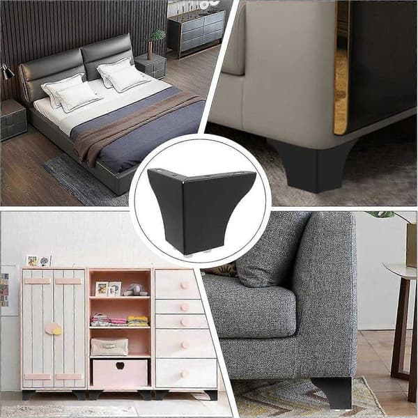4 stk Metallmøbelben, 10 cm høye sofaben, moderne trekantede møbelføtter DIY-erstatning - Perfekt